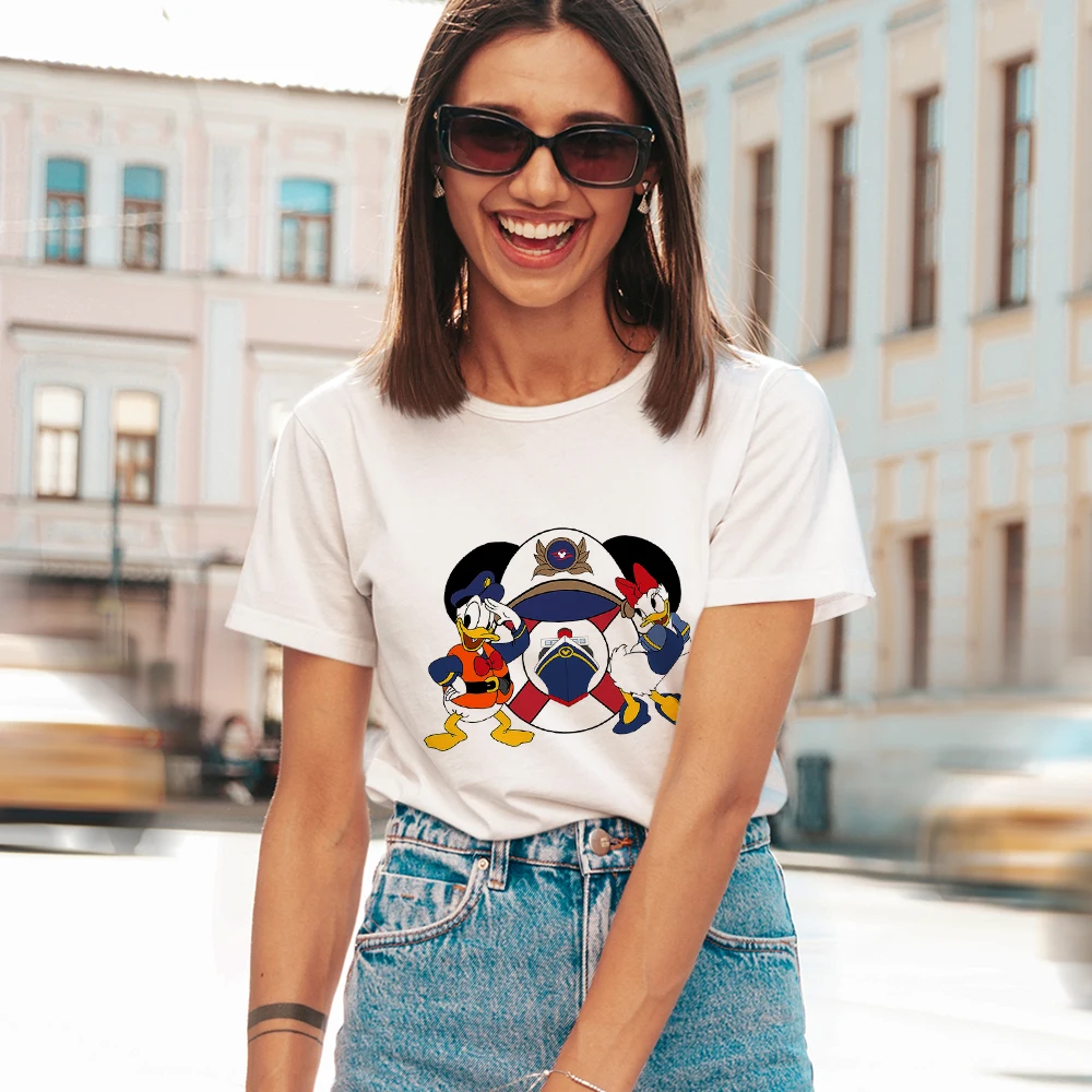 

Disney Cruise Donald Daisy Print T Shirt Women 2023 Summer Travel Fashion 25th Anniversary Clothes Woman T-shirt Free Shipping