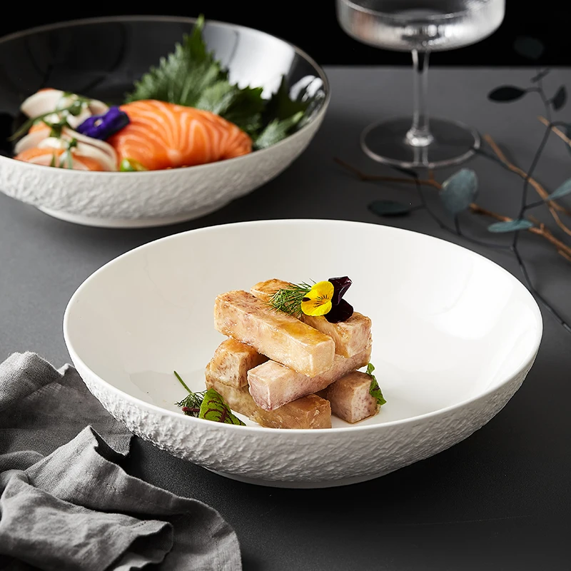 

Stone pattern Nordic western food plate French pasta plate Creative soup plate The hotel sets the plate and the kitchen utensils
