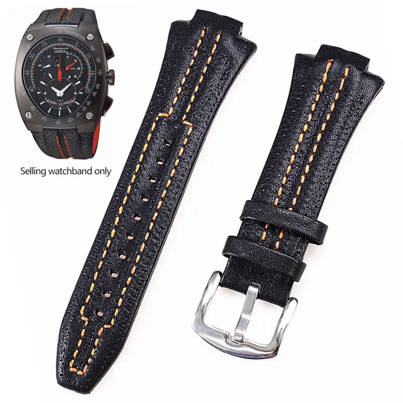 

For Seiko Sportura SNL029P2-SNL021P1 SNL595P2 SNL017P1 Leather Watch Strap Men's Watchband Bracelet Belt 27mmx15Convex mouth