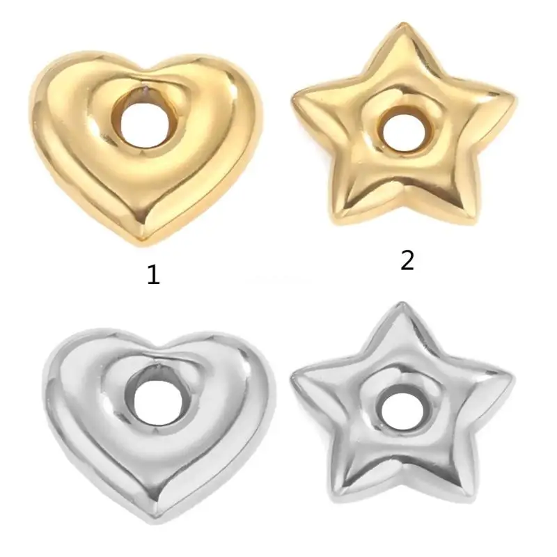 

Heart Star Charm Pendant Stainless Steel Spacer Beads Ornaments for DIY Jewelry Dropship