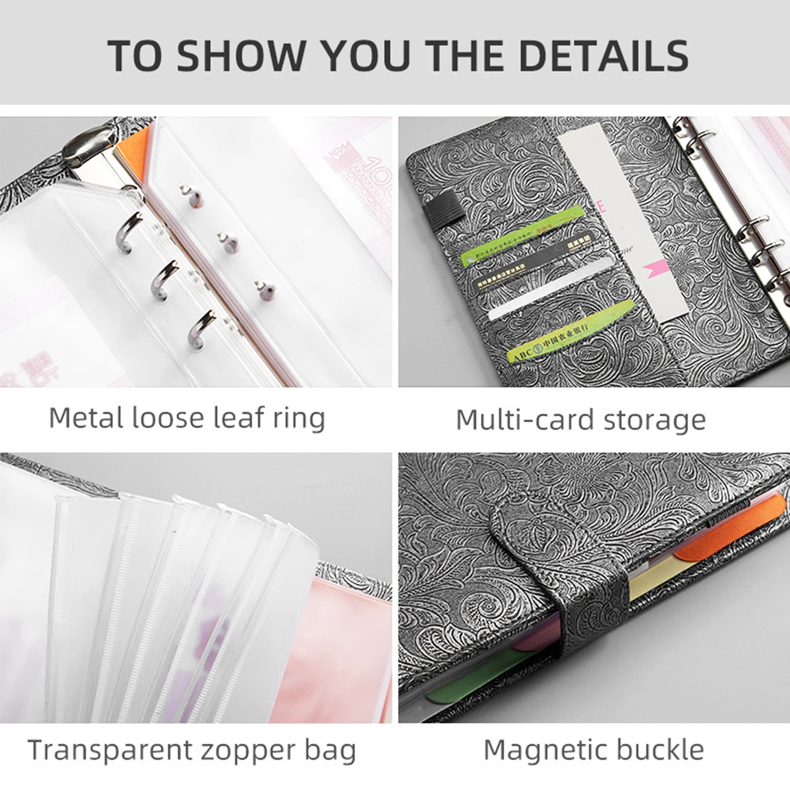 Комплект для бумаг A6 ежедневник блокнотов на молнии органайзер денег |