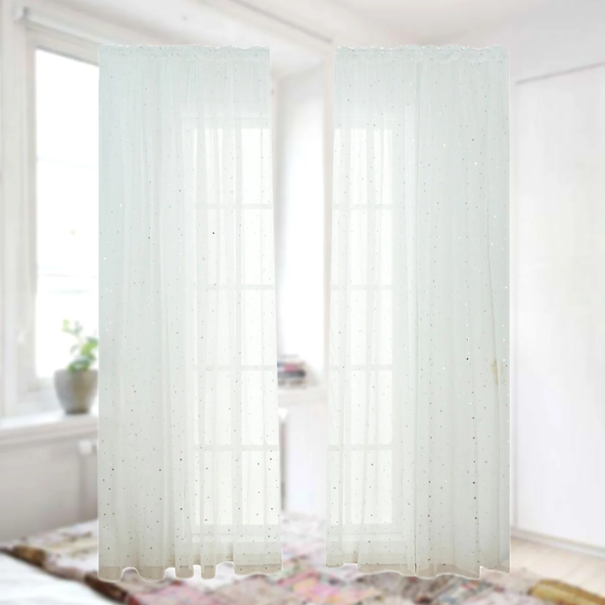 

Girl Curtains Sheer Voile Window Rod Pocket Curtain Panels Home Décor Voile Panels White Curtain Window Sheer/ Screening Blinds