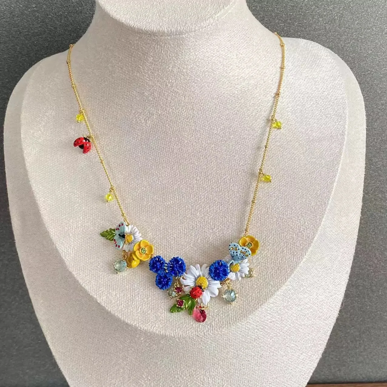 Европа и США эмалированная глазурь бабочка цветы листья серьги ожерелье набор