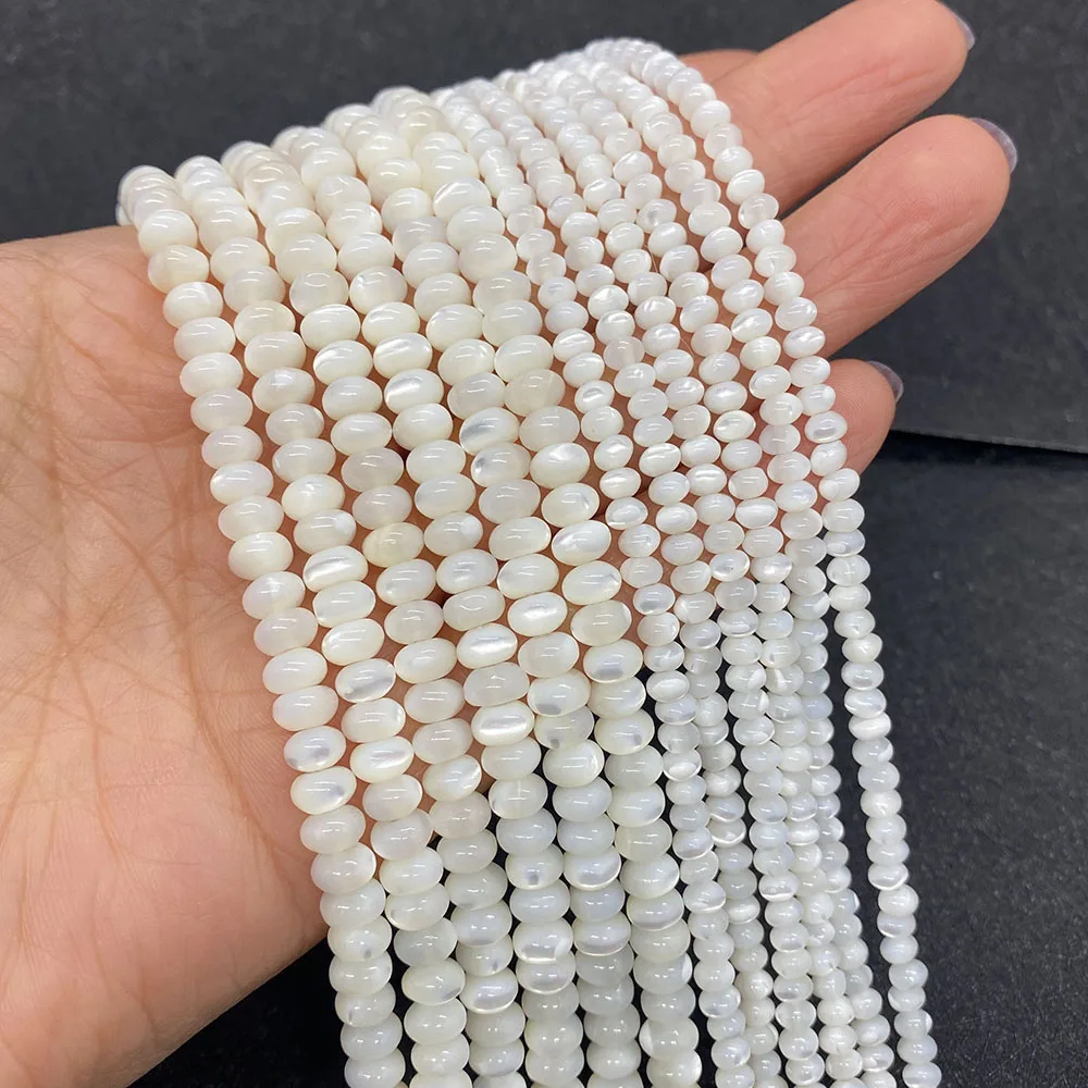 

3-6mm Natural Shell Abacus Beads Freshwater Mother of Pearl Polished Spacer Beads Fashion DIY Necklace Bracelet Accessories