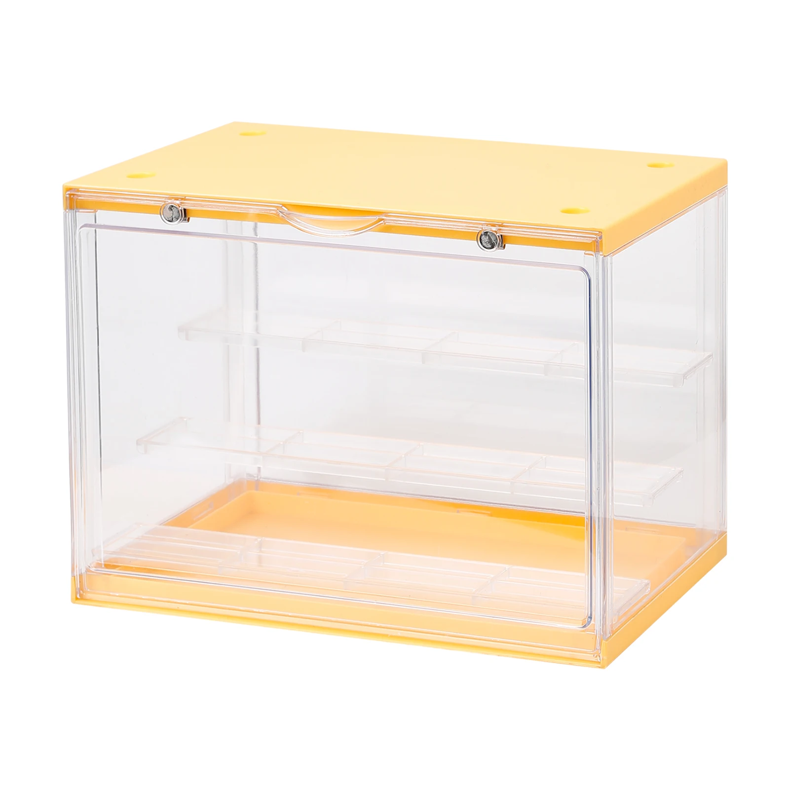 

Model Mini Storage Organizer Dustproof Japanese Toy Doll Showcase Cabinet Figure Display Box Collectible Shelf 3 Tier