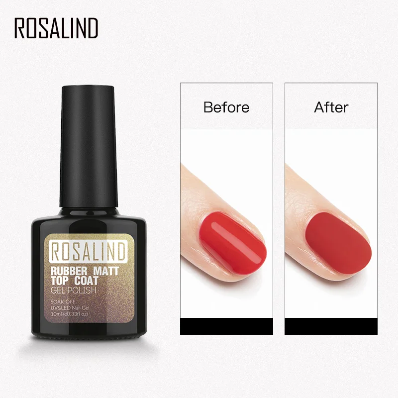 

ROSALIND 10ml 1pcs Matt Top Coat Nail Art Gel Polish Matte Top Coat Soak Off Gel Nail Polish