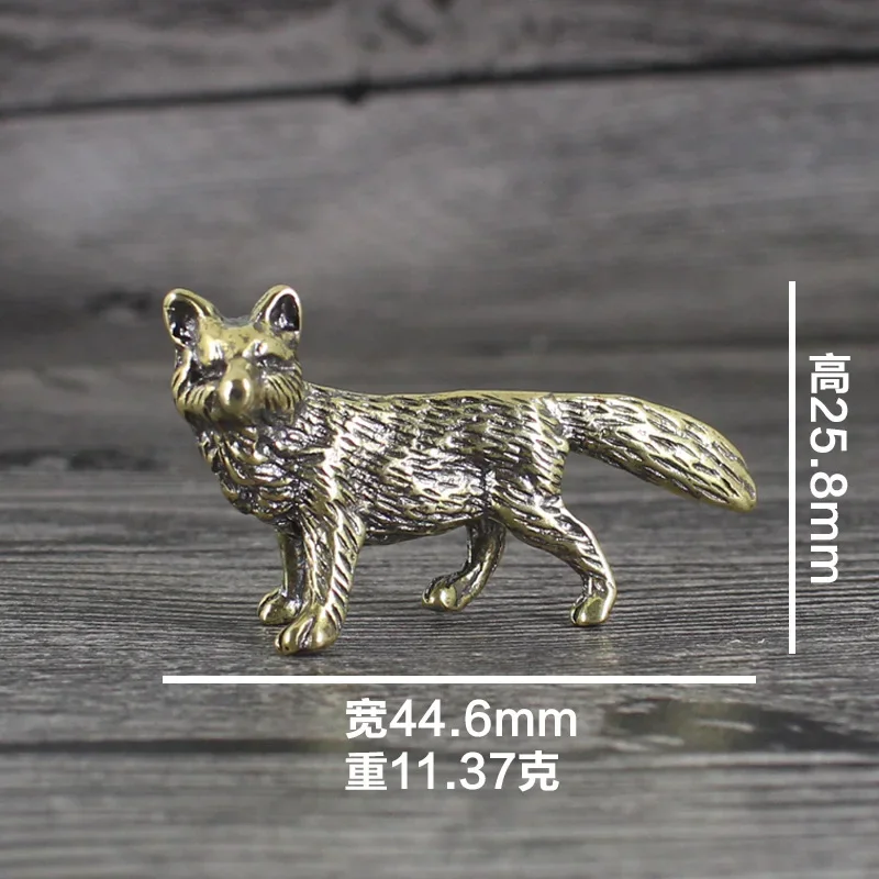 Твердые латунные настольные украшения с волком винтажные медные миниатюры