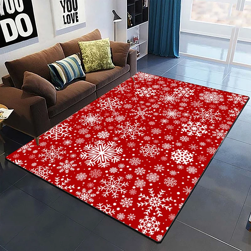 snowflake christmas  Printed Carpet Household Rug Children's Room Living Room Chair Bedside Modern Simple Floor Mat Office Gifts