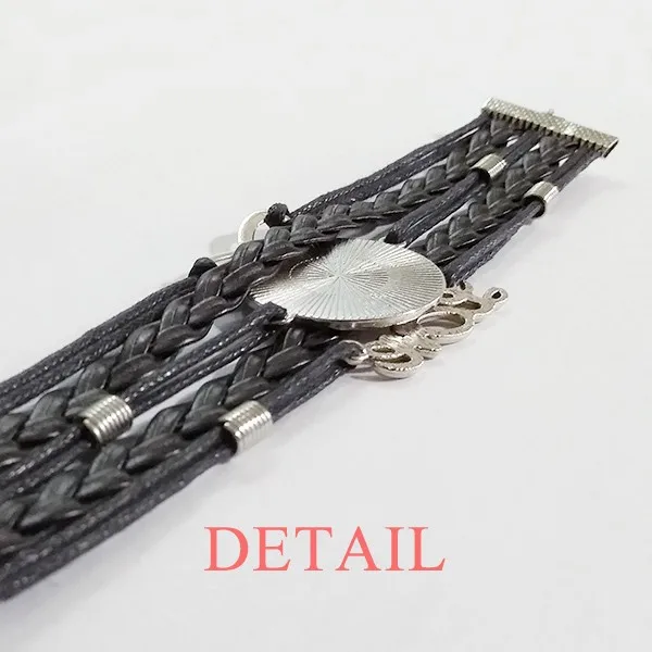 No Smoking Warning Symbol Bracelet Love Accessory Twisted Leather Knitting Rope Wristband | Украшения и аксессуары