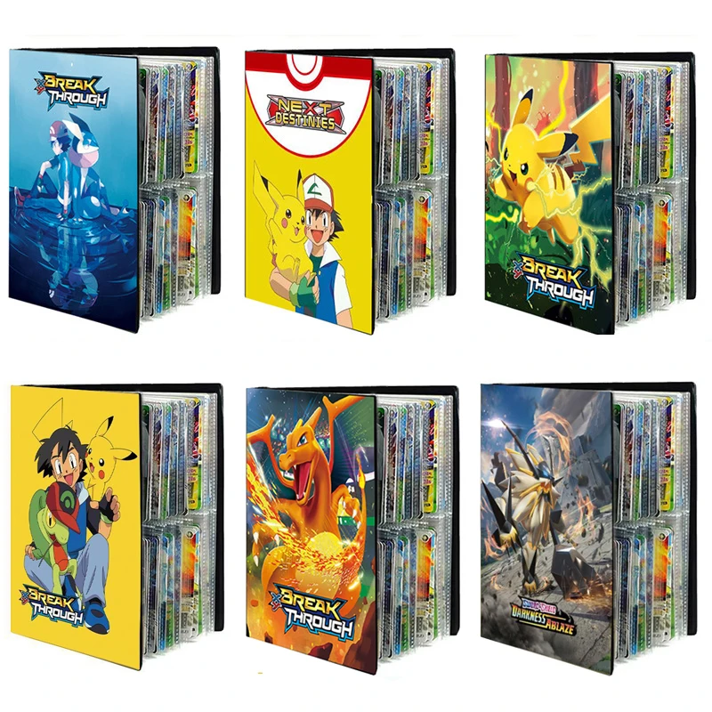 

Альбом карт с покемоном, книга с мультяшными персонажами, TAKARA TOMY, аниме, новинка, 240 шт., игровая карта, держатель VMAX GX EX, коллекционная папка, к...