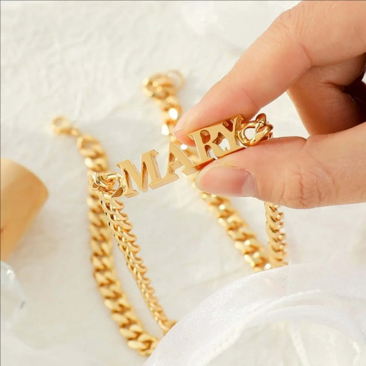 18-каратное ожерелье с именем изготовленное на заказ кубинская цепочка толщиной 8