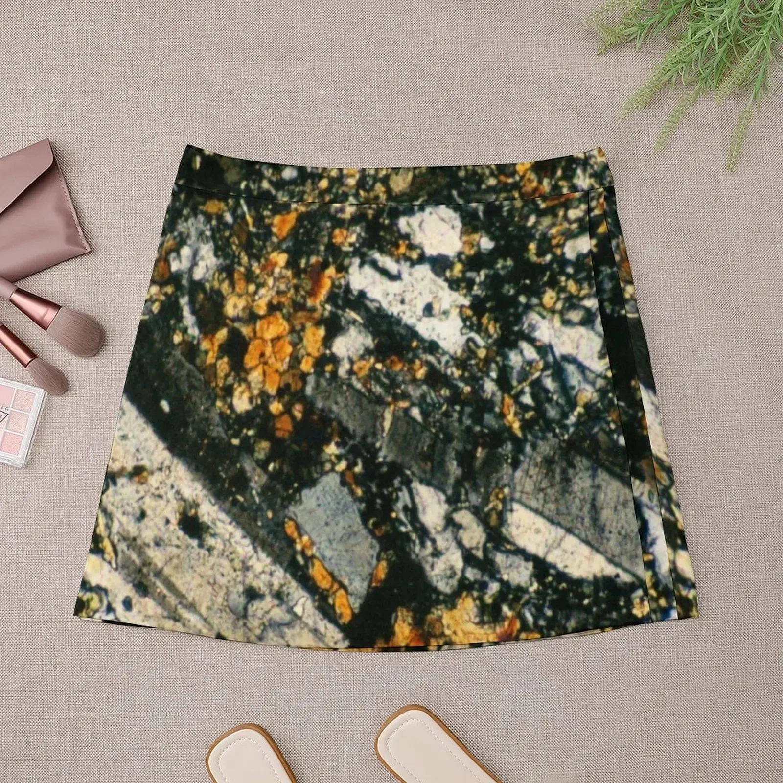 Feldspar тонкая секция геологическое минеральное искусство мини-юбка корейские