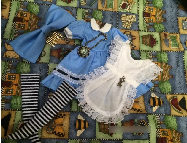 4шт Alice Blythe/Landoudou одежда Головные уборы юбка фартук носки 1/6 30см (подходят для fr pp