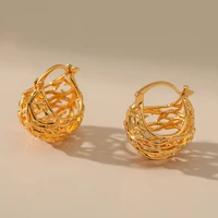 hot sale new birdcage hollow creative design jewelry earrings women french fashion geometric earrings womens gold hoop earrings