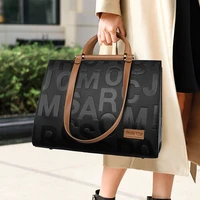 2022 women fashion pressed letter handbags woman pu bag work office bag ladies cross body bags briefcases large capacity black