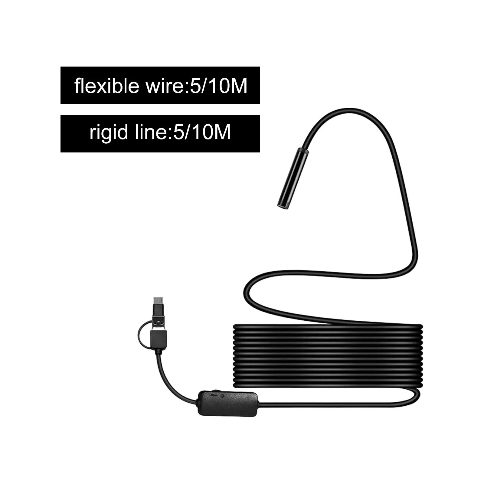 USB-эндоскоп 5 мм водонепроницаемый промышленный бороскоп USB-прицел камера для