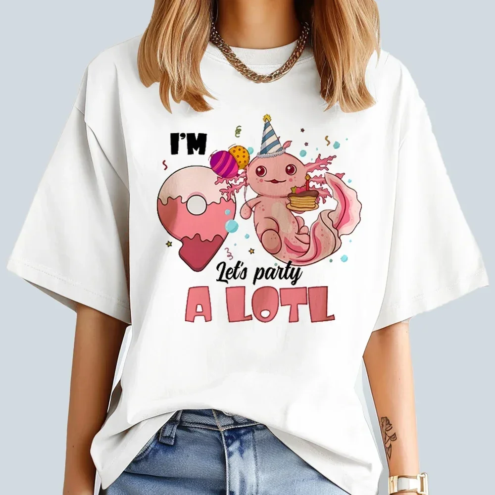 Креативная Футболка Axolotl Женская Уличная Одежда Повседневная Из Полиэстера С