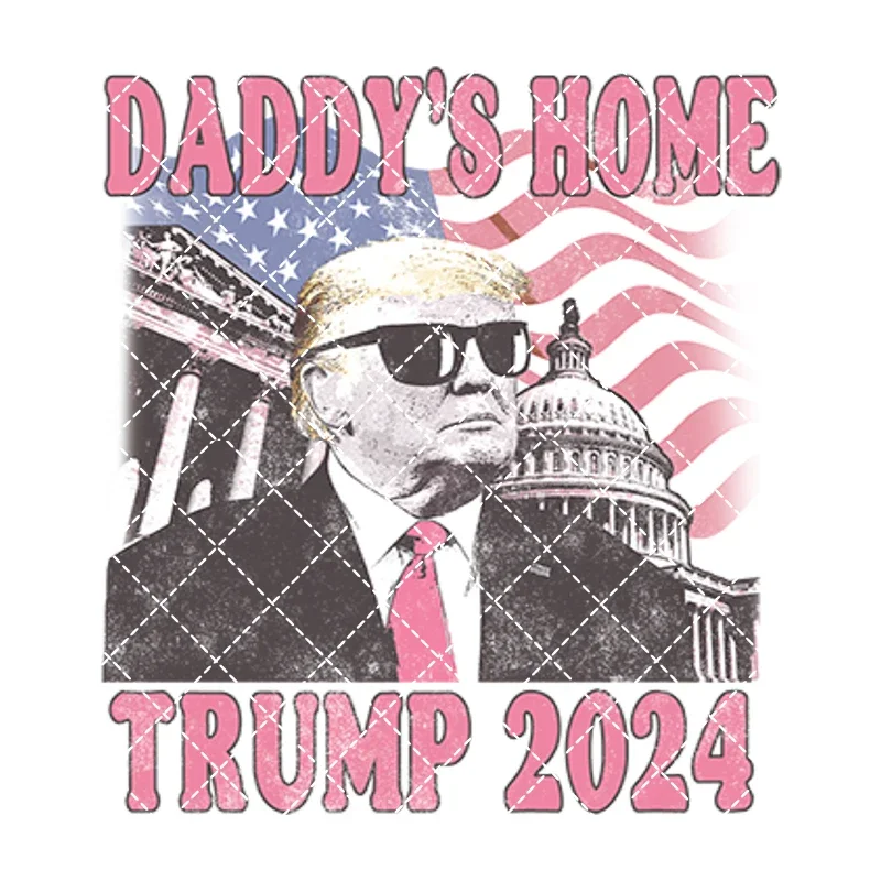 New Donald Trump America Iron On Heat Transfer Stickers For Clothes DTF Pinted Vinyl Thermal Appliques Washable T-Shirt Decal