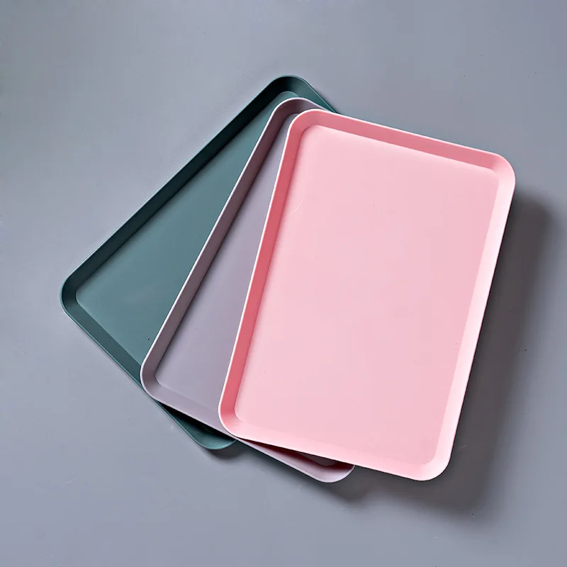 

Nordic wind tray tea tray plastic fruit tray rectangular living room coffee shop restaurant kindergarten dinner plate tableware