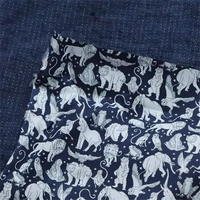 animal games printed childrens wear spring and summer thin fabric sewn cloth dress diy designer fabric
