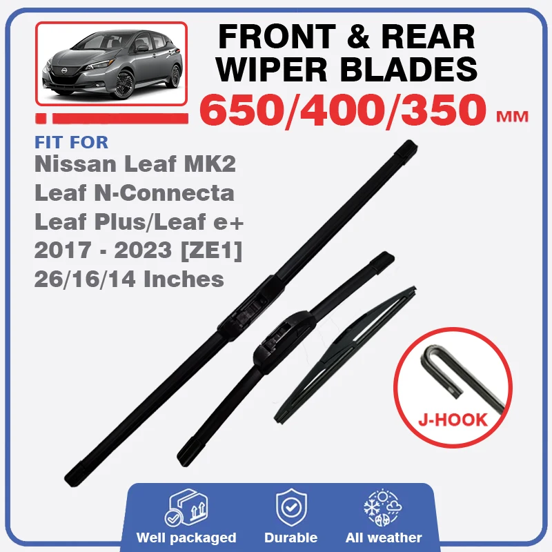 

Для Nissan Leaf 2 MK2 ZE1 Plus 2017-2023 автомобильные передние и задние щетки стеклоочистителя, щетки для лобового стекла, аксессуары для чистки