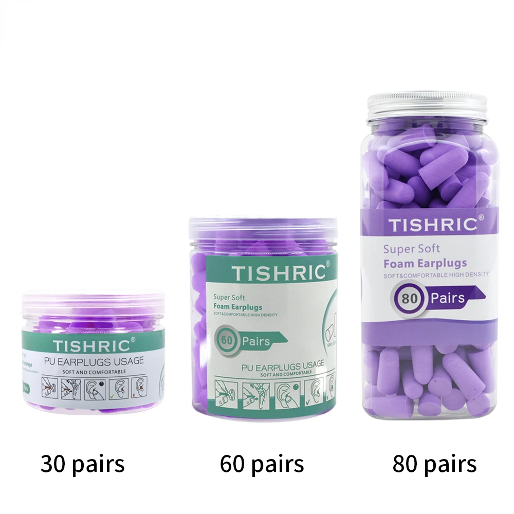 

Pairs TISHRIC Ear Plugs Soundproof Earplugs Reduction Rate 35.5db Anti Noise Sleeping Earplugs Ear Protection Earplugs