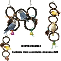 parrot ring bird apple branch hand woven ring bird swing toy pet parrot cage gnawing supplies