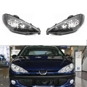 for Peugeot 206 T11 headlight half assembly 06-13 black crystal headlight car headlight