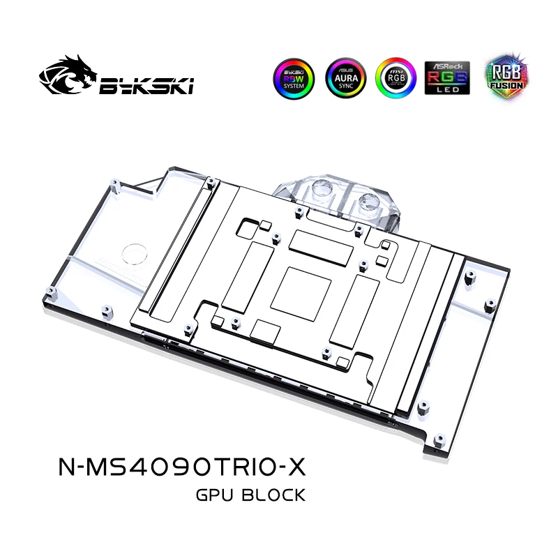 Блок графического процессора Bykski для MSI RTX 4090 Suprim X / RTX4090 GAMING TRIO 24G с системой