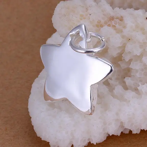 

New Popular Brands 925 Sterling Silver Pretty Star Pendant Necklace for Women Fashion Wedding Party Designer Jewelry Gifts