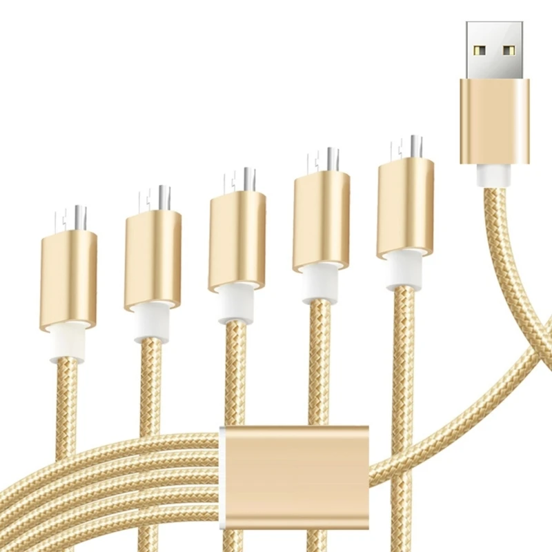 

USB to 5xMicro USB Power Supply Cord Charge Wire for Home Office and Travellers