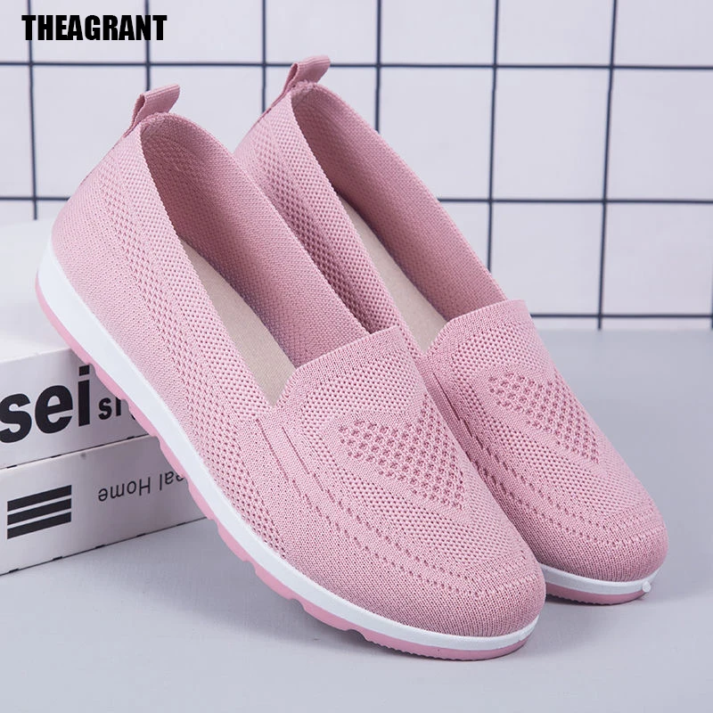 

THEAGRANT Flats Women Shoes Mesh Slip-on Shoes Women's Loafers Ladies Platform Creepers Mom Causual Sneakers Shoes WSN549