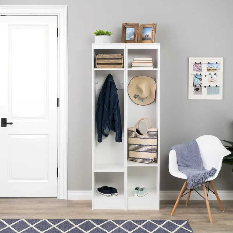 

Prepac Narrow Entryway Organizer, White - Set of 2
