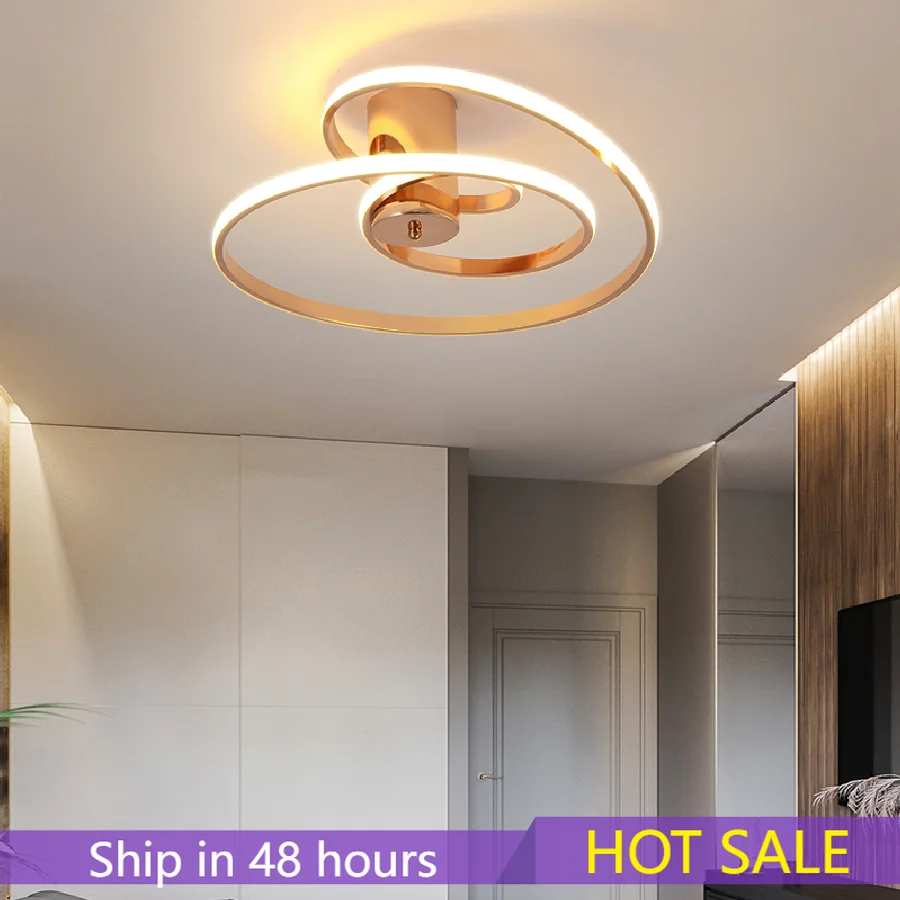 

Светодиодный потолочный светильник с покрытием из розового золота, поверхностное крепление, осветительные приборы для гостиной, обеденная Люстра для магазина, отеля, зала