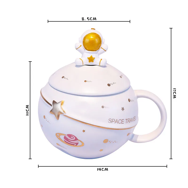 European Ceramic Mug Cute Astronaut Decorative Office Coffee Cup Breakfast Desktop Creative Milk Cups Modern Home Decoration images - 6