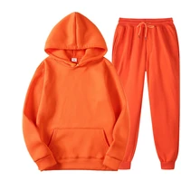 unisex tracksuits hooded sports suit men women casual solid color hoodie and pants 2 pieces set flecce sportswear jogging suits