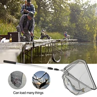 3 section telescopic fishing net automatic folding fishing tool accessories equipment accessory