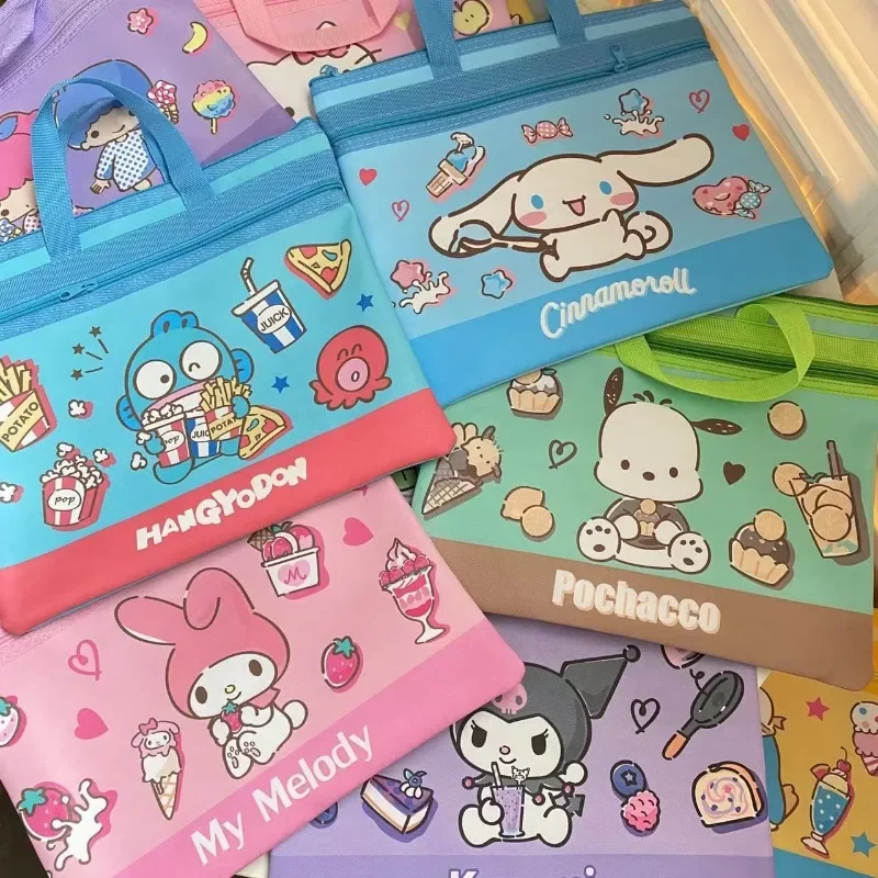 

Kawaii Little Twin Star Keroppi Storage Folder My Melody Hello Kitty Waterproof Stationery Storage File Bag Document Organizer
