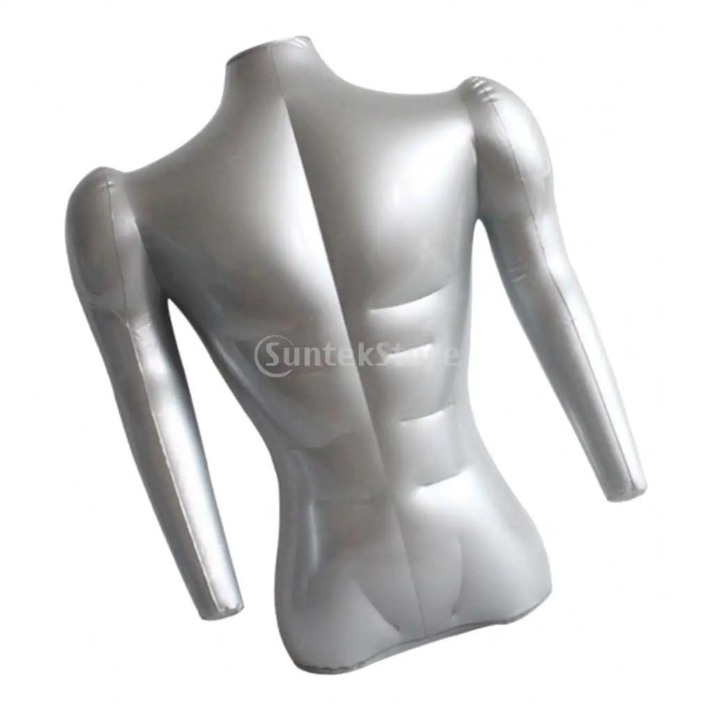 71cm Inflatable Adult Mannequin Male Bust T-shirt Tops Dummy Display Holder Plastic Adult Mannequin Bust Clothes Display Rack images - 6