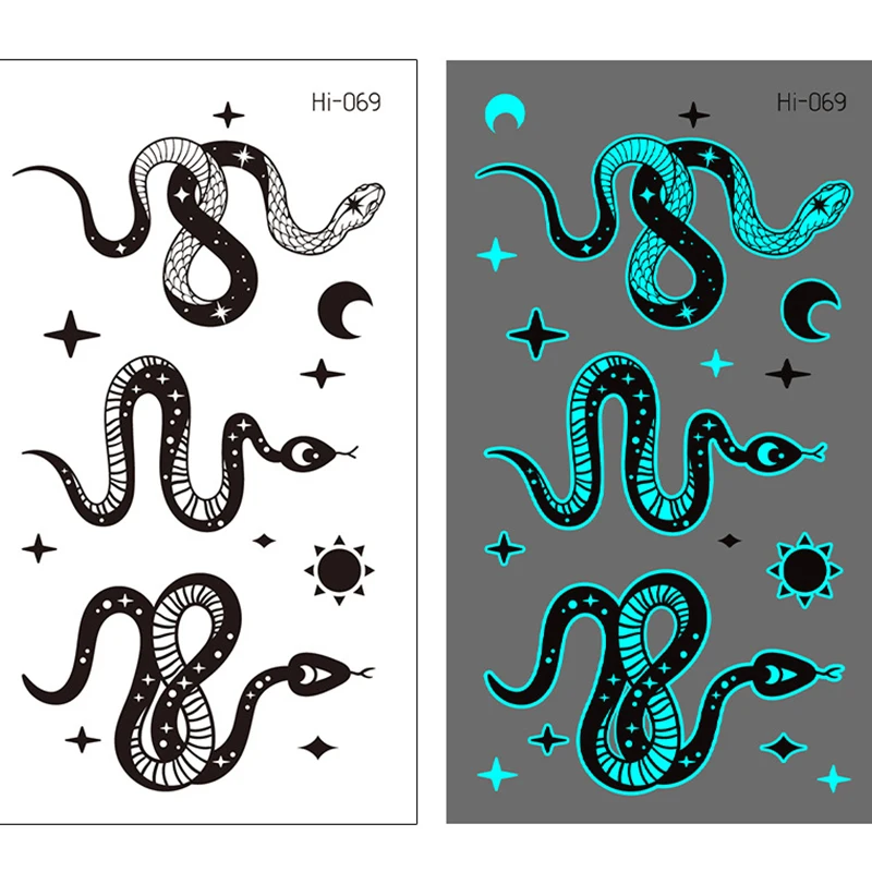 1 шт. синяя светящаяся тату-наклейка водостойкая маленькая накладка на палец