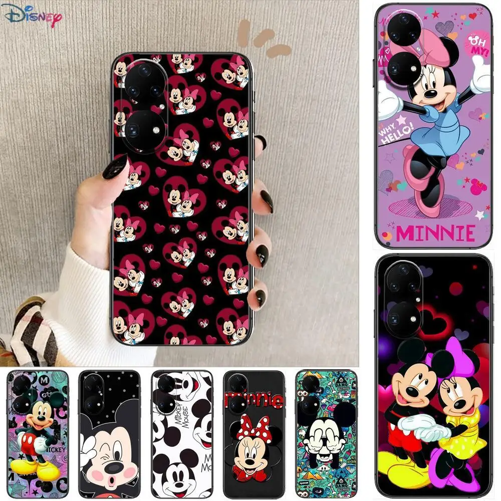 

Mickey and Minnie Phone Case For Huawei p50 P40 p30 P20 10 9 8 Lite E Pro Plus Black Etui Coque Painting Hoesjes comic fas