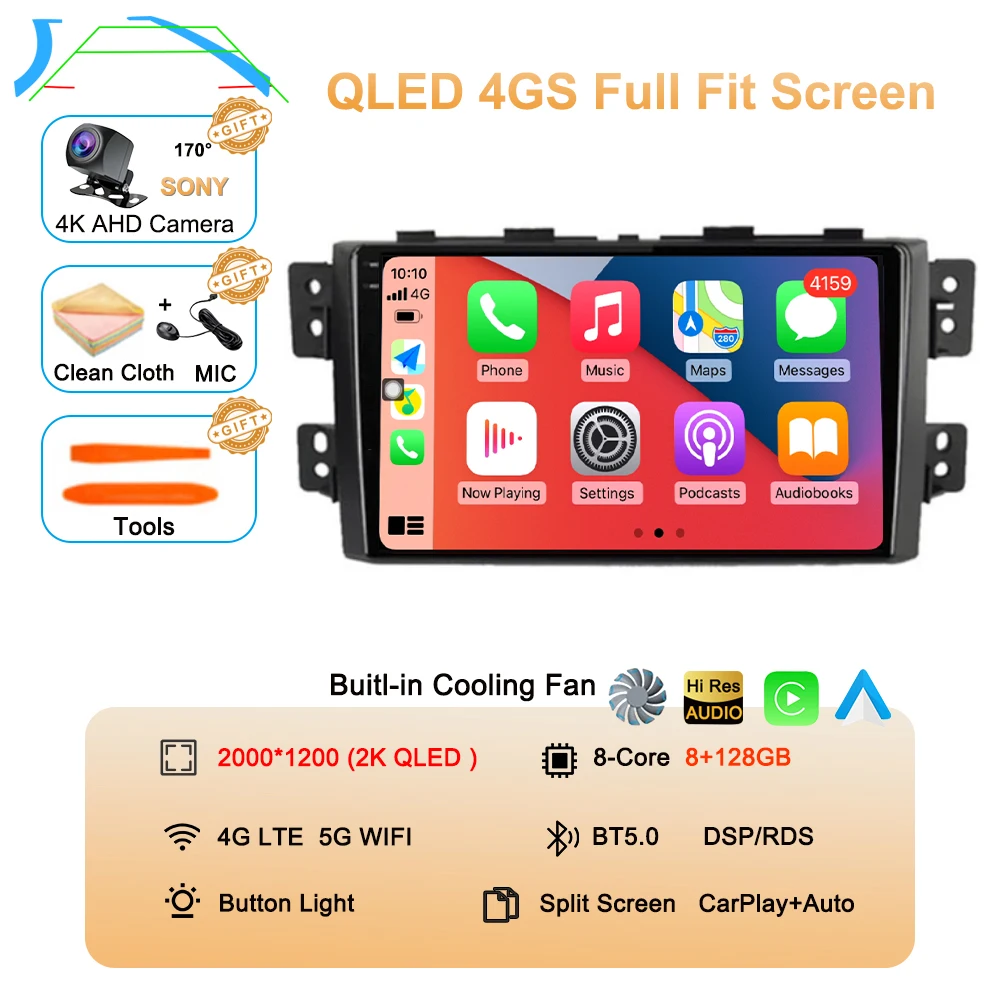 

Android 15 Carplay авто радио для Kia Borrego Mohave 2008-2015 GPS-навигация мультимедийный видеоплеер авторадио WIFI + 4G DSP