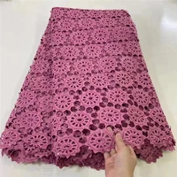 latest french african swiss lace fabric soft nigerian guipure water soluble cord lace fabric for wedding dress party 2356