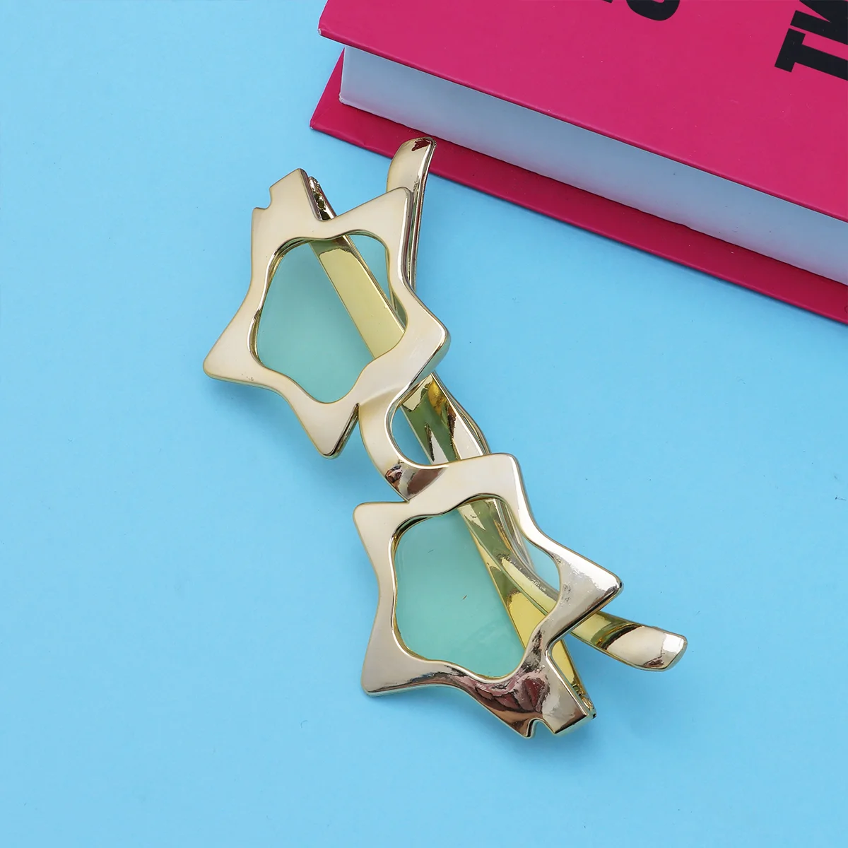 

Creative Pentagram Eyeglass Funny Eyewear Decorative Photo Prop Dancing Party Supplies (Golden)