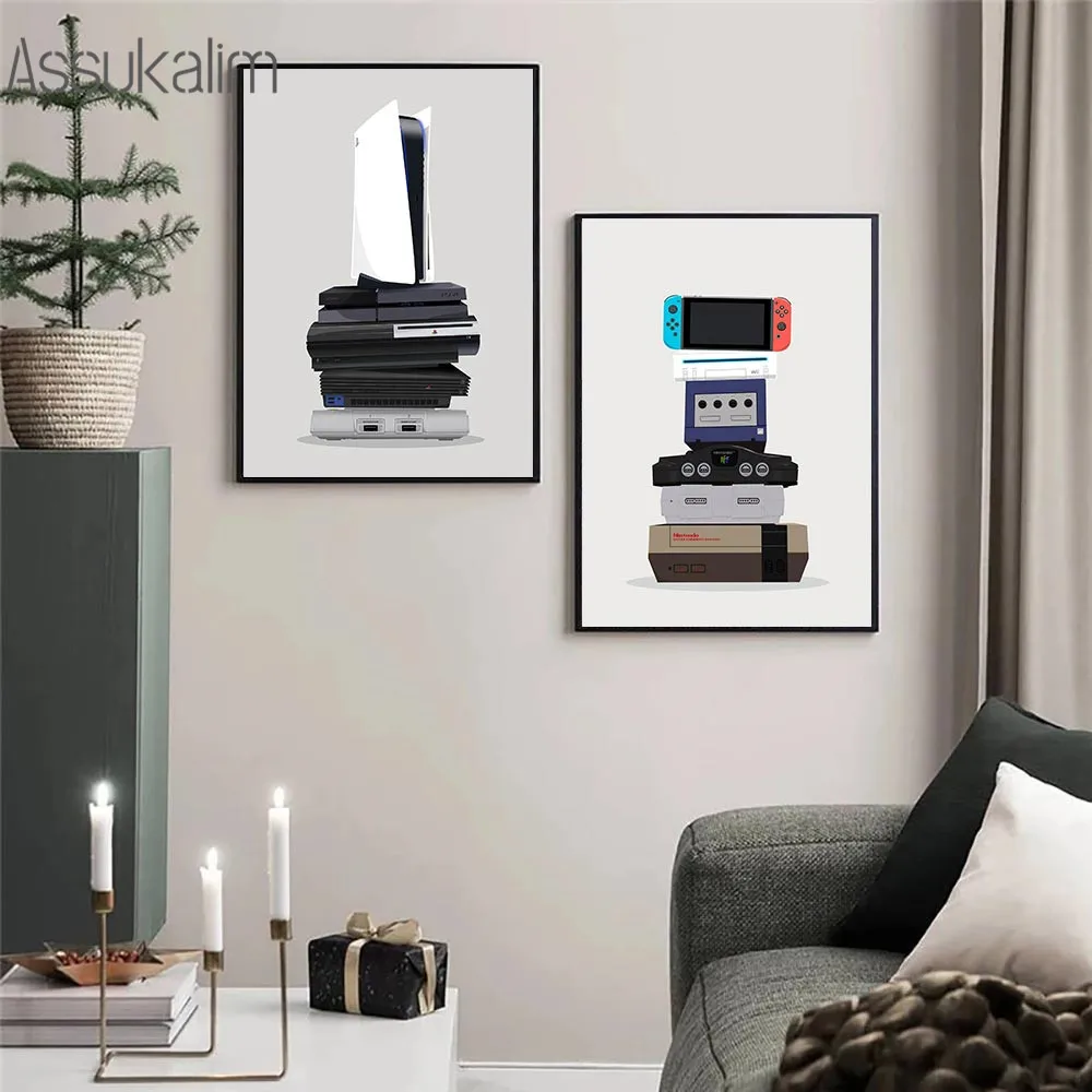 

Game Console Print Wall Art Canvas Painting Gamer Gift Art Poster Gamepad Posters Nordic Wall Pictures For Boys Room Decor