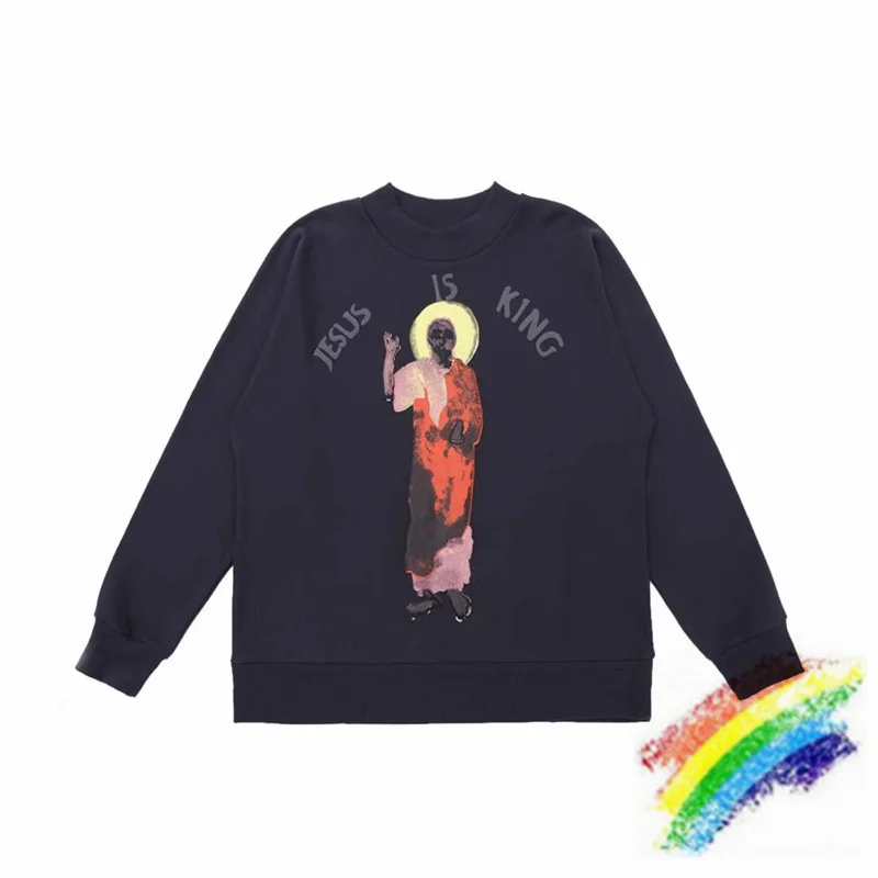 

Foaming Printing Jesus is King Sweatshirts Men Women 1:1 High Quality Loose Kanye West Crewneck Hoodie