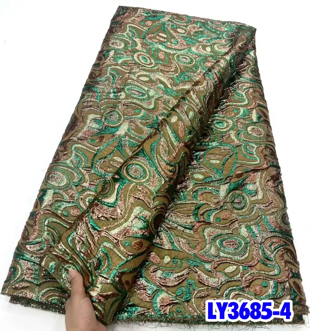 Высококачественная африканская жаккардовая кружевная ткань 2024