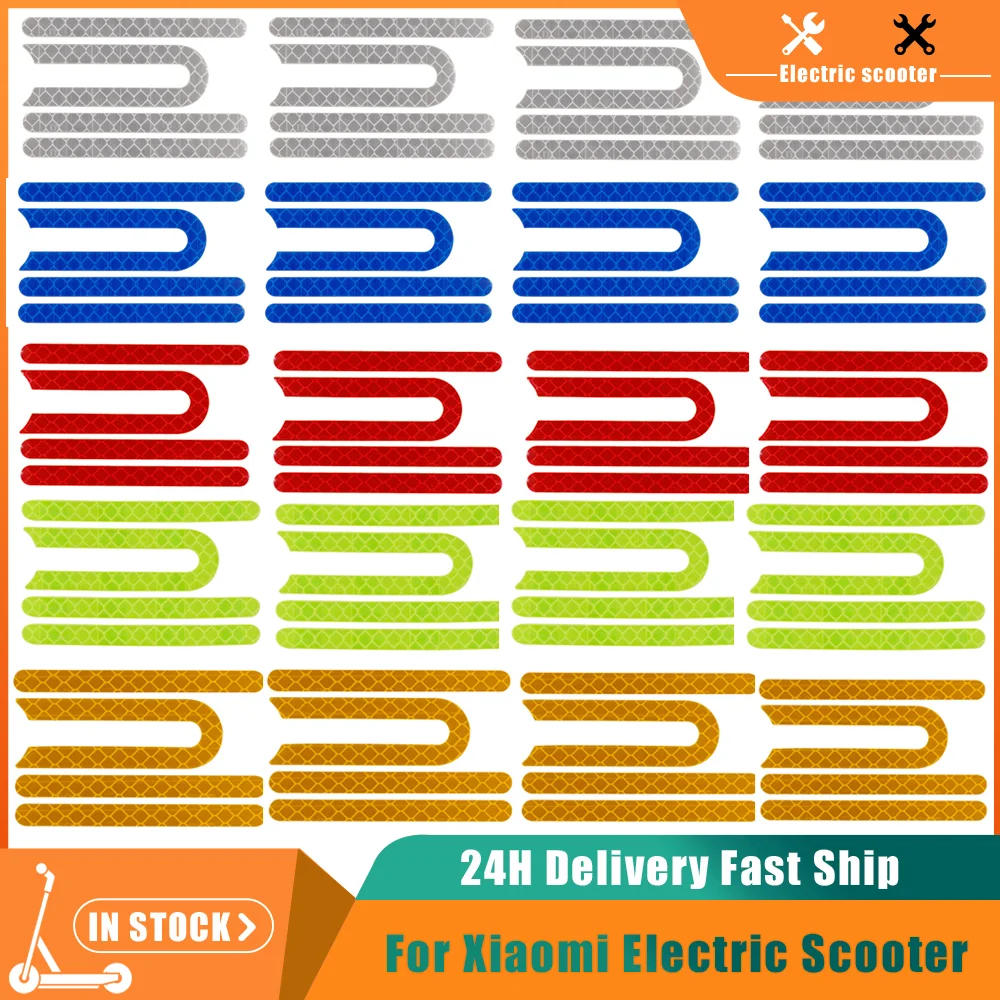 

Светоотражающая предупреждающая наклейка для электрического скутера, чехол для переднего и заднего колеса, защитная оболочка, наклейка дл...
