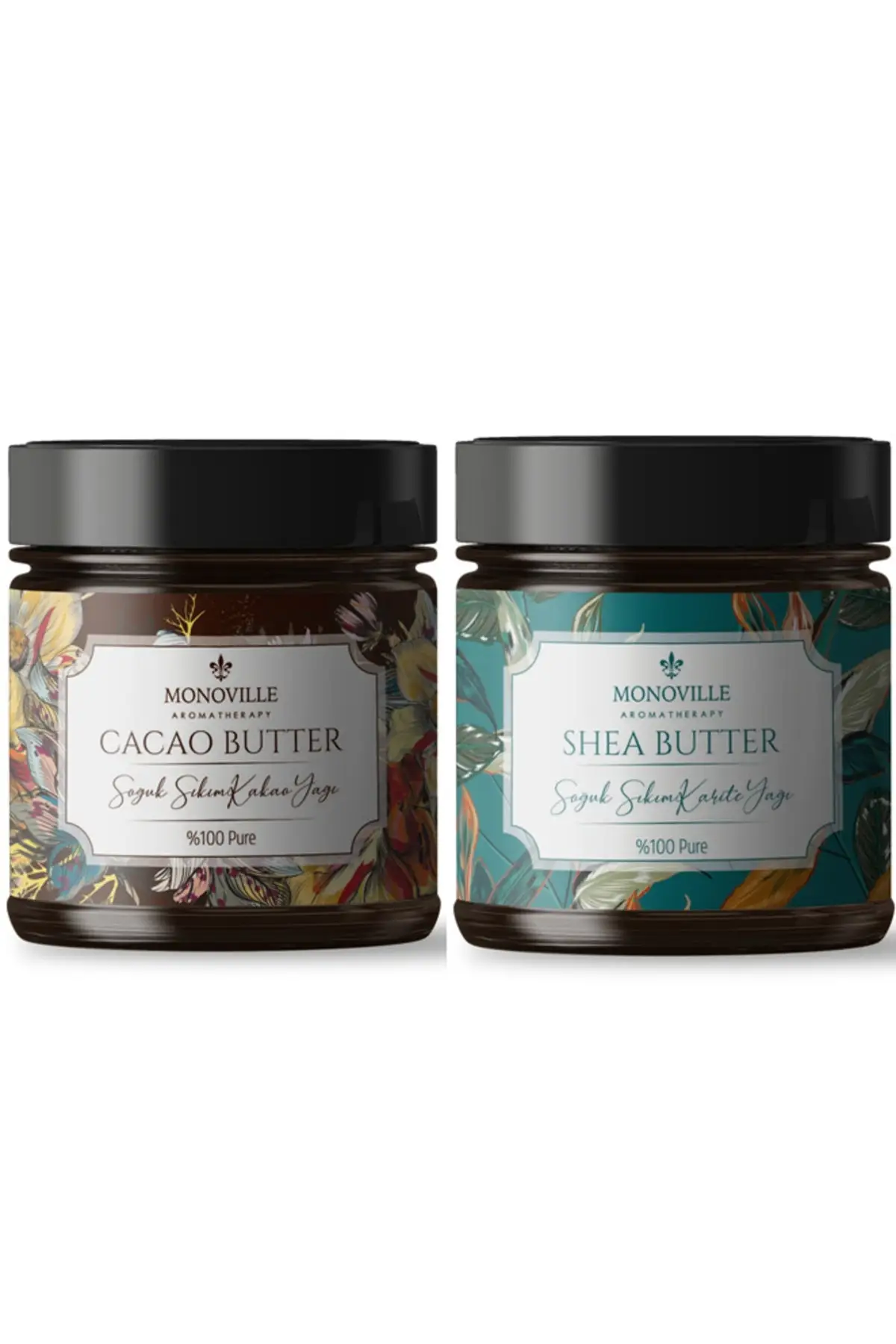 100 Ml And Shea Butter 100 Ml 2li Set 100 Pure (cacao Butter And Shea Butter) Skin And Body Care Oils