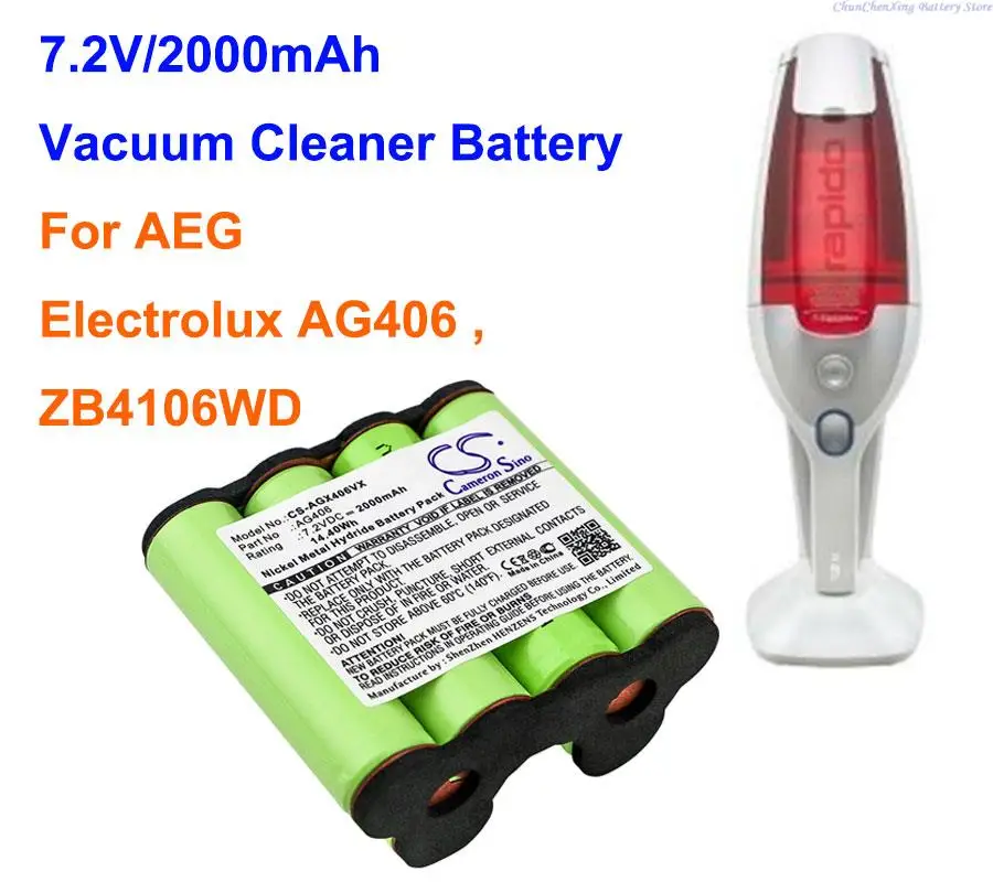 

Cameron Sino 2000mAh Vacuum Cleaner Battery AG406, AG406WD, AG4106, AG4108 for AEG Electrolux AG406, ZB4106WD, AG 406